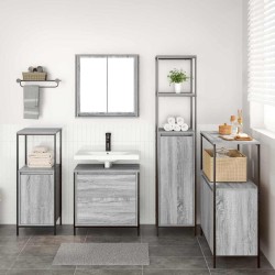 Ensemble de mobilier de salle de bain avec étagère 5 pcs Gris 621345621345