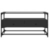 Meuble TV et dessus en verre noir 80x35x51 cm bois d'ingénierie 621346621346