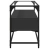 Meuble TV et dessus en verre noir 80x35x51 cm bois d'ingénierie 621346621346