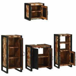 Ensemble de mobilier de salle de bain 4 pcs Bois Recyclé Solide 621350621350