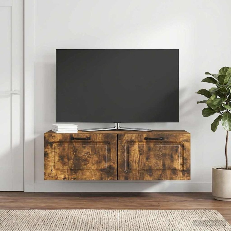 Meuble TV mural Chêne fumé 98 x 31 x 30 cm Bois d'ingénierie 621352621352