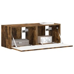 Meuble TV mural 2 pcs Chêne fumé 39 x 31 x 29,5 cm 621353621353