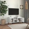 Meuble TV avec pieds en bois Blanc brillant 103,5x35x50 cm 621357621357