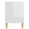 Meuble TV avec pieds en bois Blanc brillant 103,5x35x50 cm 621357621357