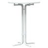 Table de bar blanc Ø80x110 cm bois d'ingénierie et acier 621358621358