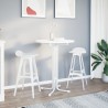 Table de bar blanc Ø80x110 cm bois d'ingénierie et acier 621358621358