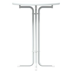 Table de bar blanc Ø80x110 cm bois d'ingénierie et acier 621358621358