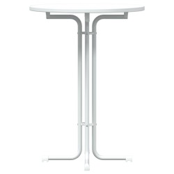 Table de bar blanc Ø80x110 cm bois d'ingénierie et acier 621358621358