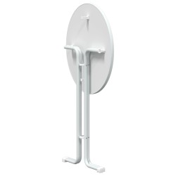 Table de bar blanc Ø80x110 cm bois d'ingénierie et acier 621358621358