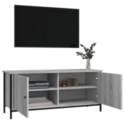 Meuble TV avec portes sonoma gris 102x35x45cm bois d'ingénierie 621360621360