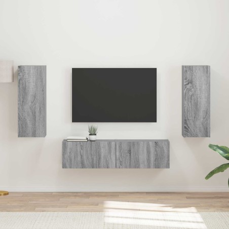 Ensemble meuble TV 2 pcs Gris Sonoma Bois d'ingénierie 621364621364