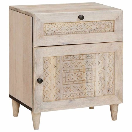Table de chevet Blanc 50 x 33 x 60 cm Bois d'ingénierie 621367621367