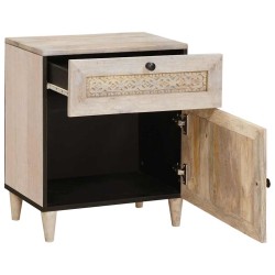 Table de chevet Blanc 50 x 33 x 60 cm Bois d'ingénierie 621367621367