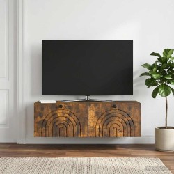 Meuble TV mural Chêne fumé 98 x 31 x 30 cm Bois d'ingénierie 621379621379