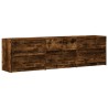 Meuble TV avec LED chêne fumé 180x34x50 cm bois d'ingénierie 621385621385