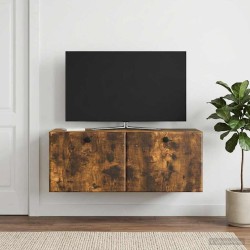 Meuble TV mural 78,5 x 31 x 30 cm Chêne fumé Bois d'ingénierie 621388621388