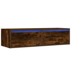 Meuble TV avec lumières LED chêne fumé 100X35,5x25 cm 621391621391