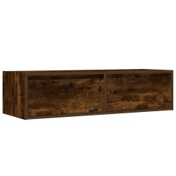 Meuble TV avec lumières LED chêne fumé 100X35,5x25 cm 621391621391
