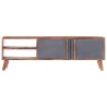 Meuble TV gris 140x30x45 cm bois solide 621392621392