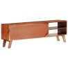 Meuble TV gris 140x30x45 cm bois solide 621392621392