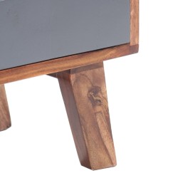 Meuble TV gris 140x30x45 cm bois solide 621392621392