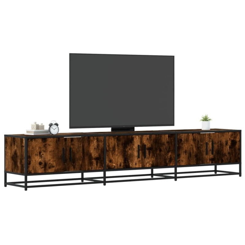 Meuble TV chêne fumé 210x35x41 cm bois d'ingénierie 621403621403