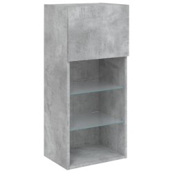 Meuble TV avec lumières LED gris béton 40,5x30x90 cm 621404621404