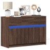 Meuble TV avec LED chêne marron 91x34x61 cm bois d'ingénierie 621407621407