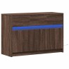 Meuble TV avec LED chêne marron 91x34x61 cm bois d'ingénierie 621407621407
