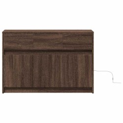 Meuble TV avec LED chêne marron 91x34x61 cm bois d'ingénierie 621407621407