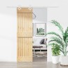 Porte coulissante Naturel et Blanc 70 x 210 cm 621408621408