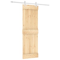 Porte coulissante Naturel et Blanc 70 x 210 cm 621408621408