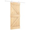 Porte coulissante Naturel et Blanc 80 x 210 cm 621409621409