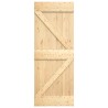 Porte coulissante Naturel et Blanc 80 x 210 cm 621409621409