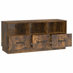 Meuble TV Chêne fumé 102 x 34,5 x 47 cm Bois d'ingénierie 621410621410