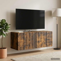 Meuble TV mural 78,5 x 31 x 30 cm Chêne fumé Bois d'ingénierie 621411621411