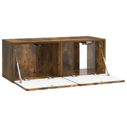 Meuble TV mural 78,5 x 31 x 30 cm Chêne fumé Bois d'ingénierie 621411621411