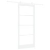 Porte coulissante Blanc 93 x 211 cm Bois de pin massif et verre 621414621414