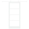 Porte coulissante Blanc 93 x 211 cm Bois de pin massif et verre 621414621414