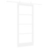 Porte coulissante Blanc 93 x 211 cm Bois de pin massif et verre 621414621414