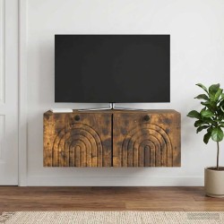 Meuble TV mural Chêne fumé 78,5 x 31 x 30 cm Bois d'ingénierie 621416621416