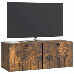 Meuble TV mural Chêne fumé 78,5 x 31 x 30 cm Bois d'ingénierie 621416621416