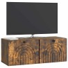 Meuble TV mural Chêne fumé 78,5 x 31 x 30 cm Bois d'ingénierie 621416621416
