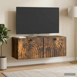Meuble TV mural Chêne fumé 78,5 x 31 x 30 cm Bois d'ingénierie 621416621416