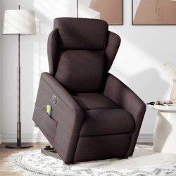 Fauteuil inclinable de massage électrique Marron foncé Tissu 621417621417
