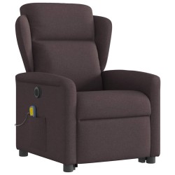 Fauteuil inclinable de massage électrique Marron foncé Tissu 621417621417