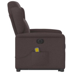 Fauteuil inclinable de massage électrique Marron foncé Tissu 621417621417