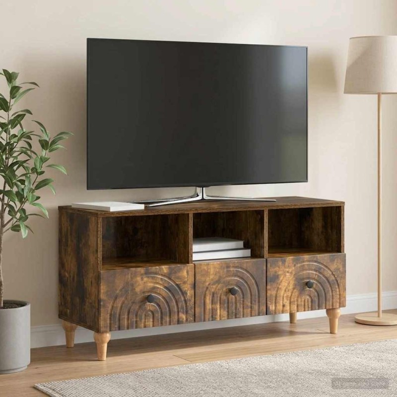 Meuble TV Chêne Fumé 102 x 34,5 x 50 cm Bois d’ingénierie 621418621418