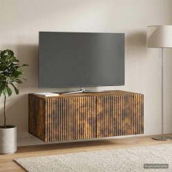 Meuble TV mural Chêne fumé 78,5 x 41 x 30 cm Bois d'ingénierie 621419621419