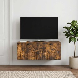 Meuble TV mural Chêne fumé 78,5 x 41 x 30 cm Bois d'ingénierie 621428621428